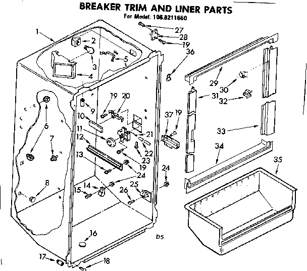 Breaker trim & liner parts