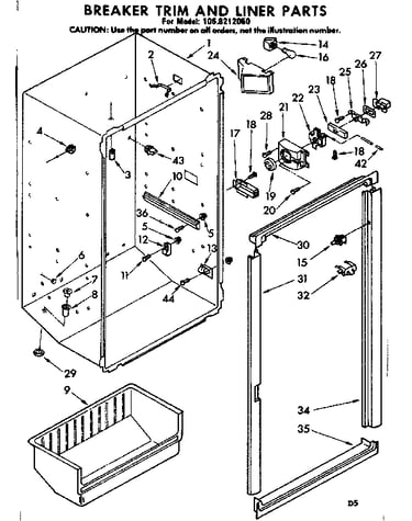 Breaker trim and liner parts