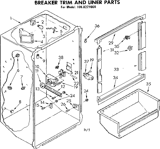 Breaker trim and liner parts