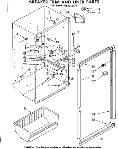 Breaker trim and liner parts