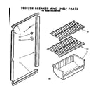 Kenmore 1068301550 freezer breaker and shelf parts diagram
