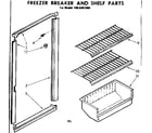 Kenmore 1068301560 freezer breaker and shelf parts diagram