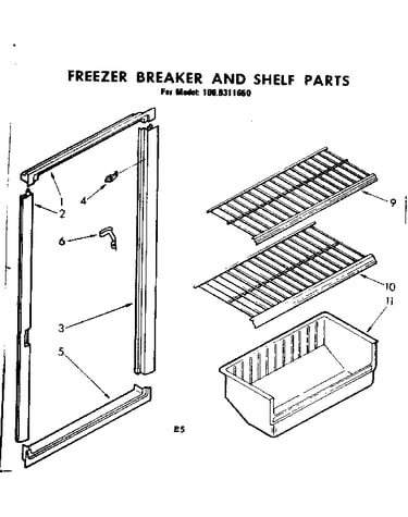 Freezer breaker & shelf parts