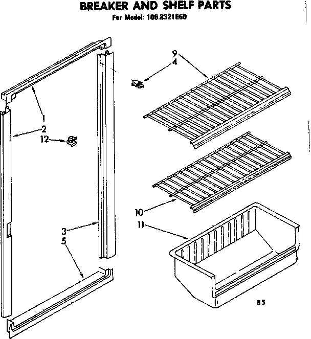 Breaker and shelf parts
