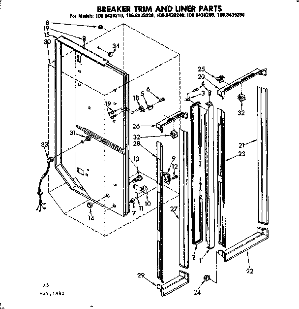 Breaker trim and liner parts