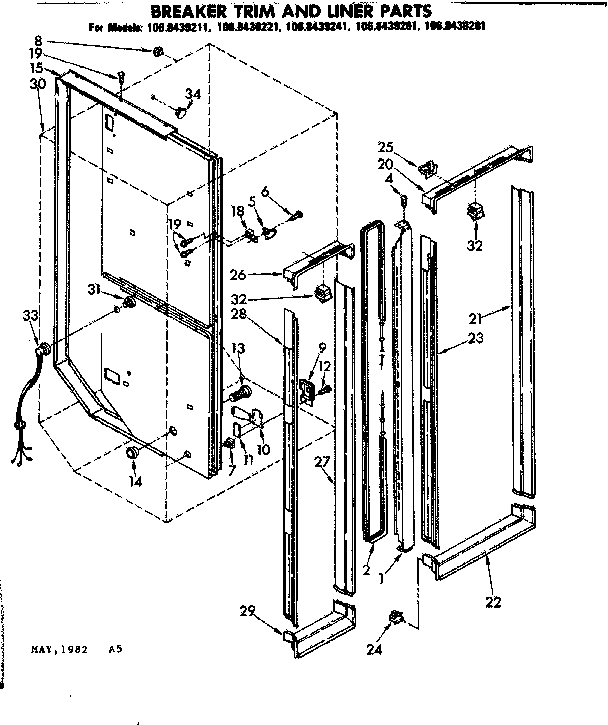 Breaker trim and liner parts