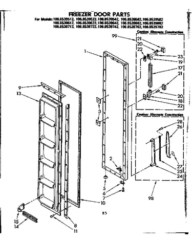 Freezer door parts
