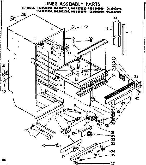 Liner assembly parts