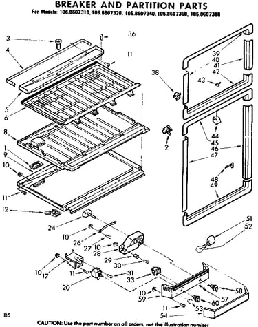 Breaker and partition parts