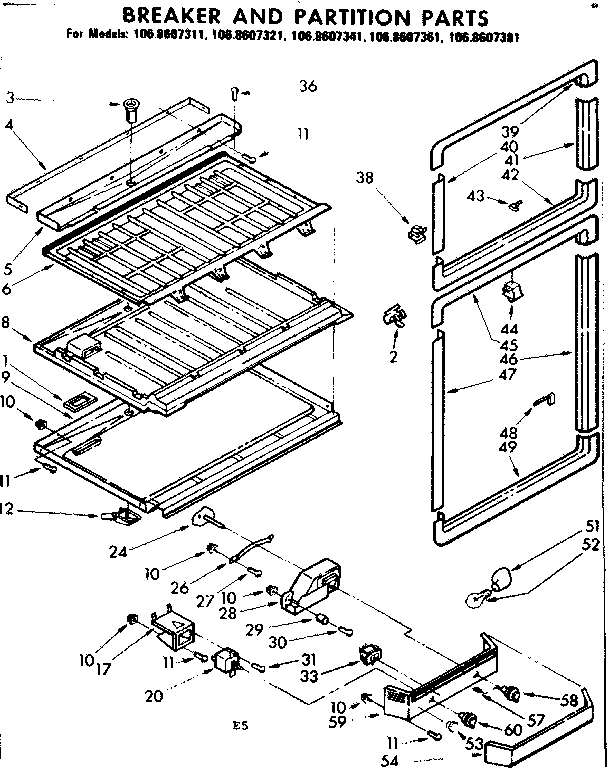 Breaker and partition parts