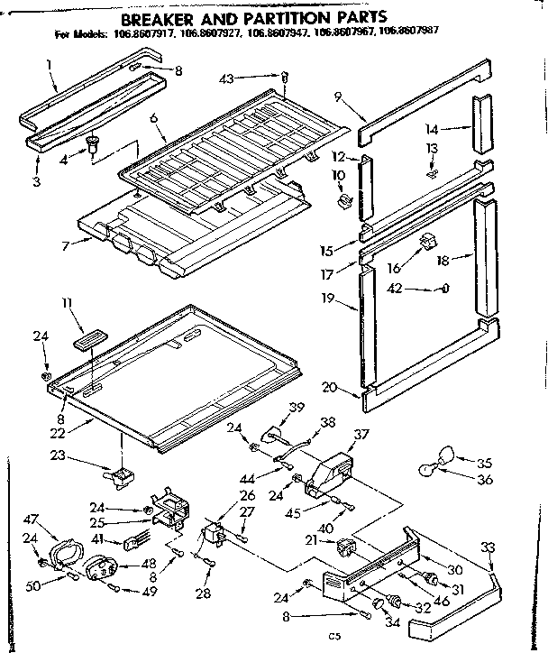 Breaker and partition parts