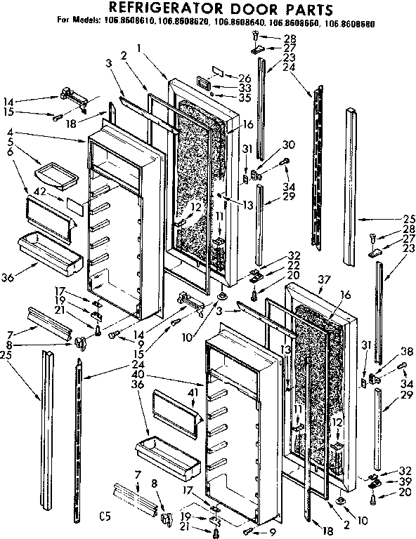 Refrigerator door parts
