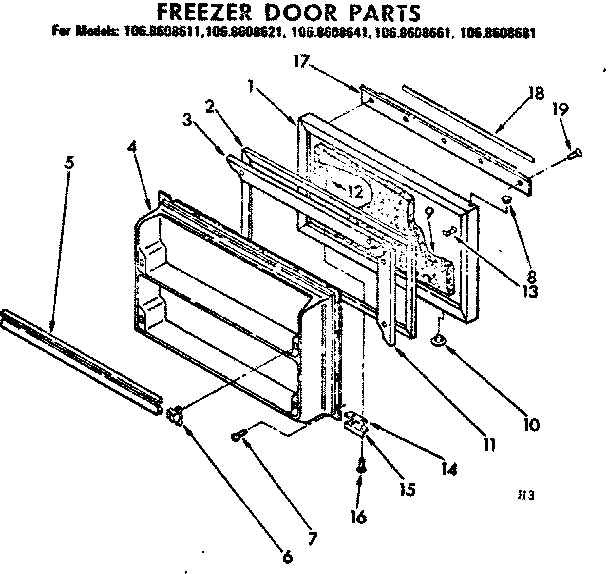 Freezer door parts