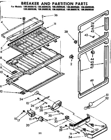 Breaker and partition parts