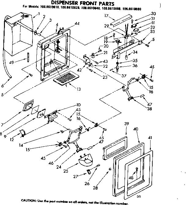 Dispenser front parts