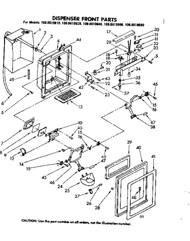 Dispenser front parts
