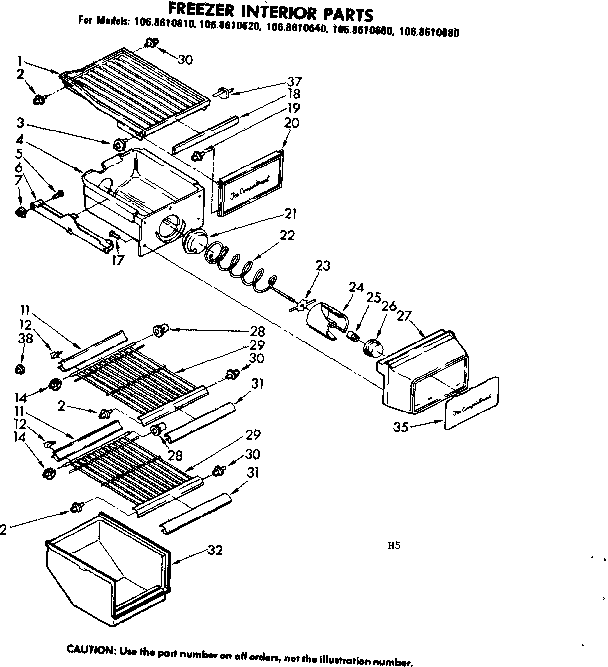 Freezer interior parts