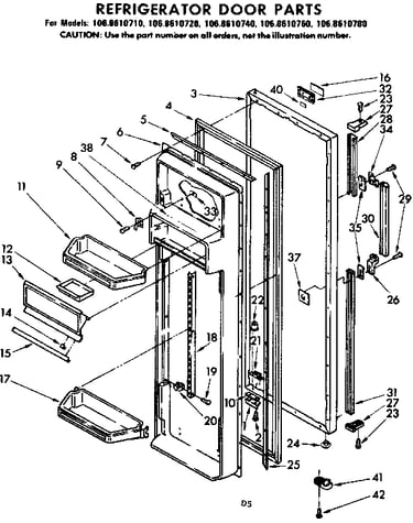 Refrigerator door parts