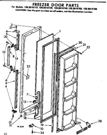 Freezer door parts