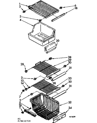 Freezer interior parts