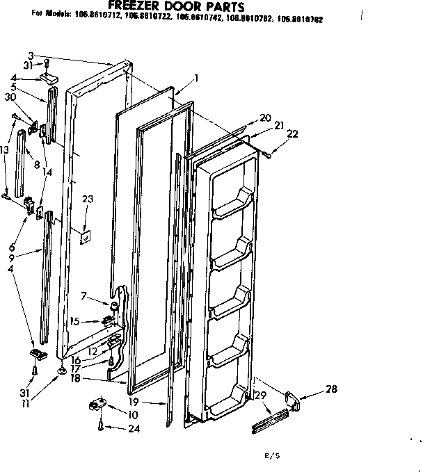 Freezer door parts