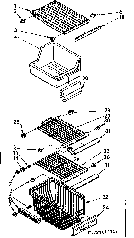 Freezer interior parts