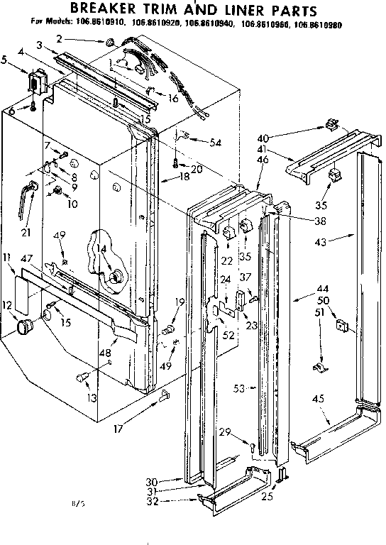Breaker trim and liner parts