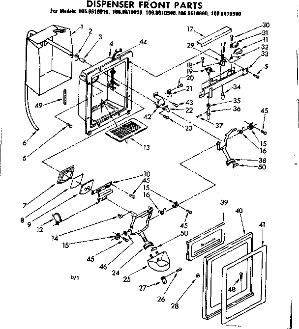 Dispenser front parts