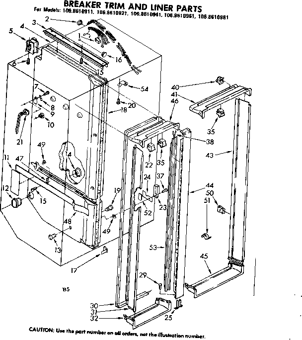 Breaker trim and liner parts
