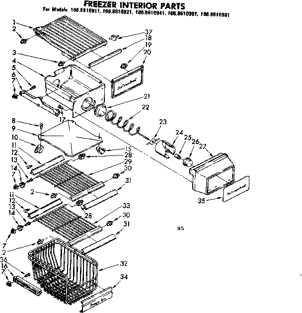 Freezer interior parts