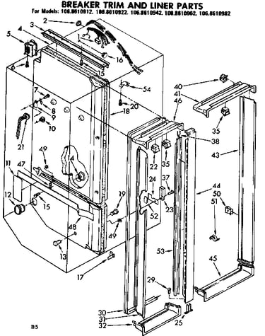 Breaker trim and liner parts