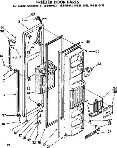 Freezer door parts