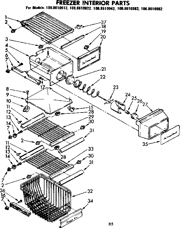 Freezer interior parts