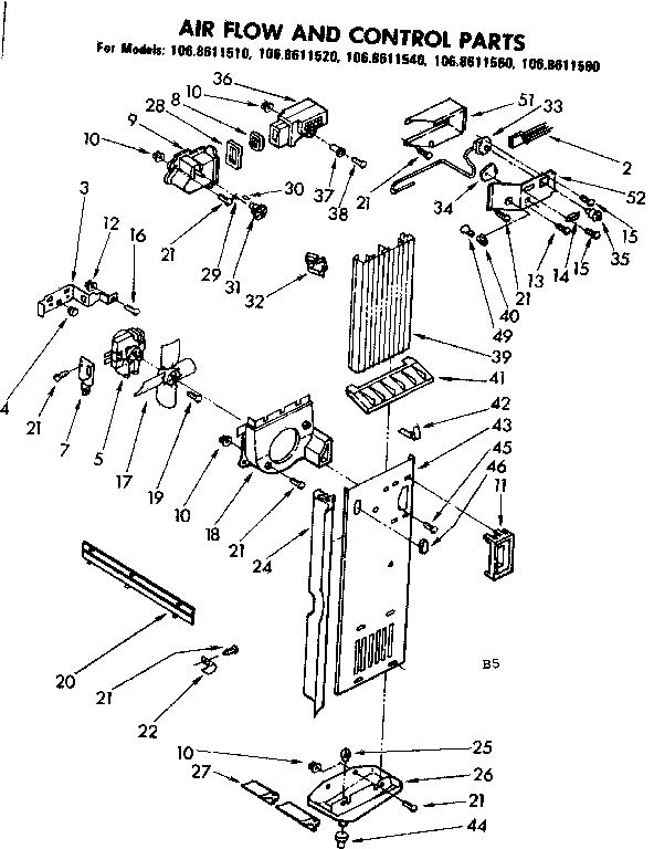 Air flow and control parts