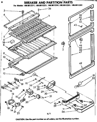Breaker and partition parts