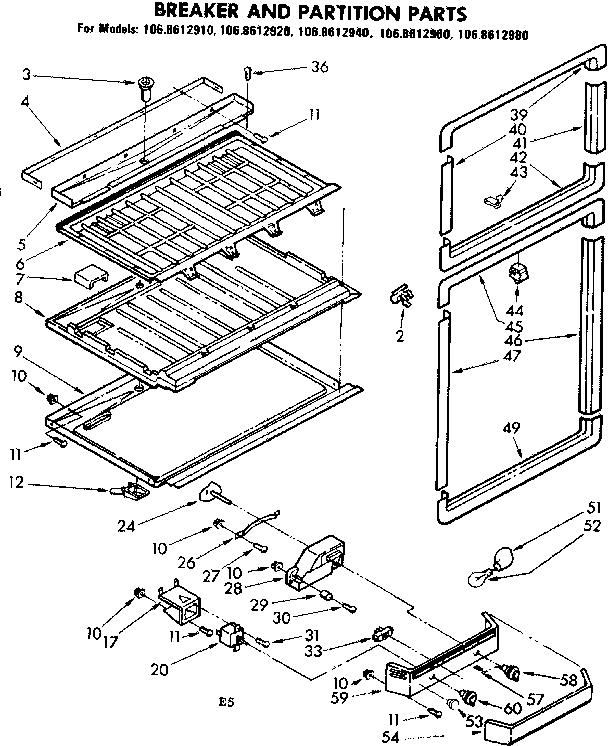 Breaker and partition parts
