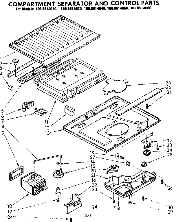 Compartment separator & control parts