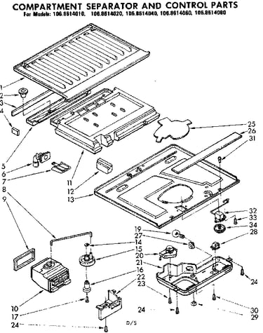 Compartment separator & control parts