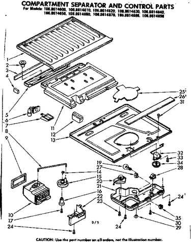 Compartment separator & control parts