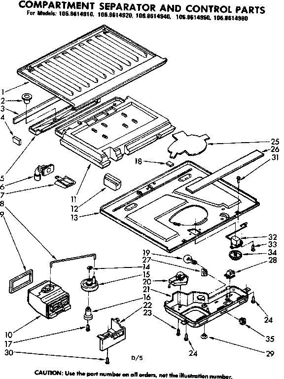 Compartment separator & control parts