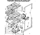 Kenmore 1068617160 compartment separator & control parts diagram