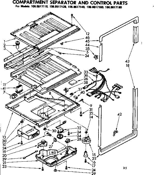 Compartment separator & control parts