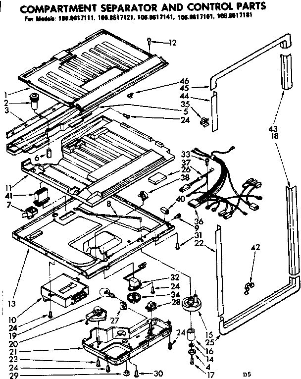 Compartment separator & control parts