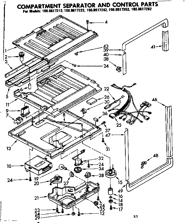 Compartment separator & control parts