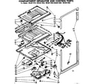 Kenmore 1068617610 compartment separator & control parts diagram