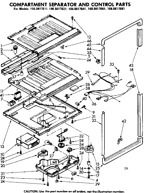 Compartment separator & control parts