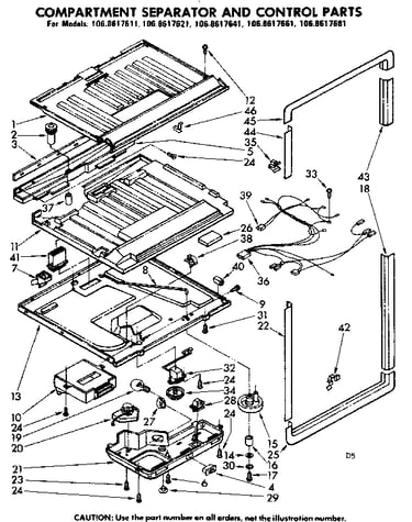 Compartment separator & control parts
