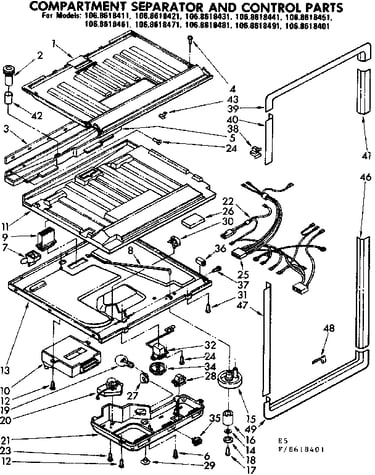 Compartment separator & control parts