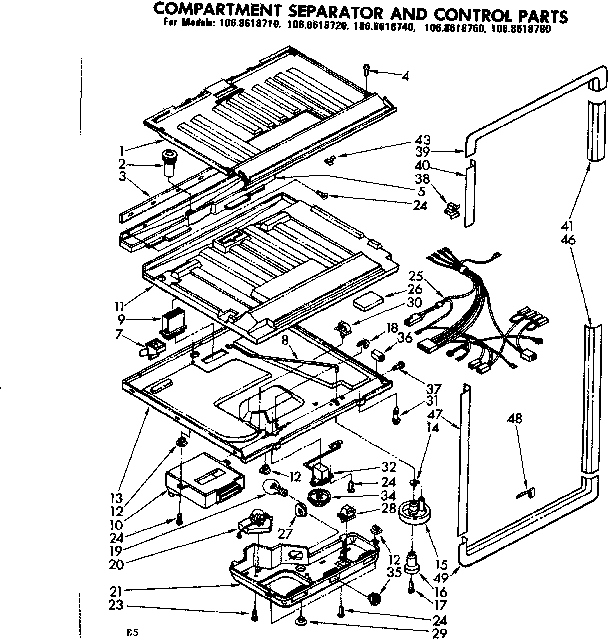 Compartment separator & control parts