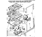 Kenmore 1068618721 compartment separator and control parts diagram
